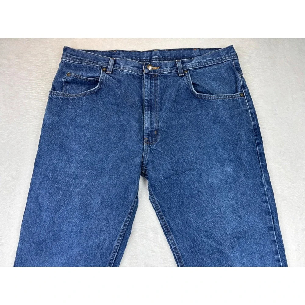 Key Industries Mens 38x32 Carpenter Jeans Grungy Deep Blue Washed Denim